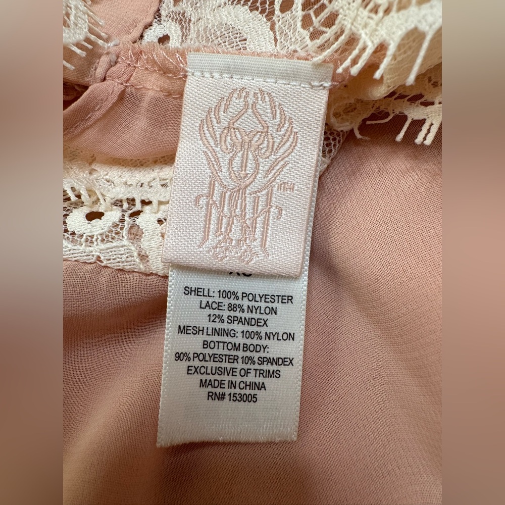 We Are HAH x Revolve Queen 4 A Day Lace Chiffon Bodysuit in Copper Rose size XS - Picture 5 of 16